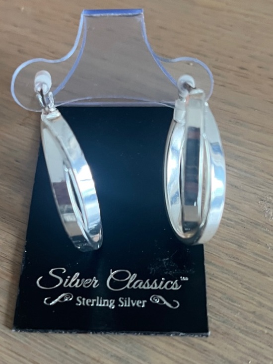 Jewelry - NWT Sterling Silver Polished Hoop Earrings - Silver